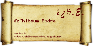 Öhlbaum Endre névjegykártya